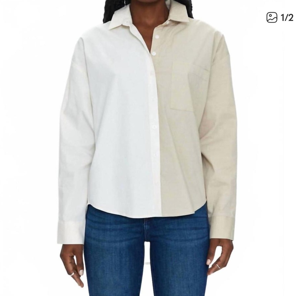 Two-Tone Button-Up Shirt- PISTOLA